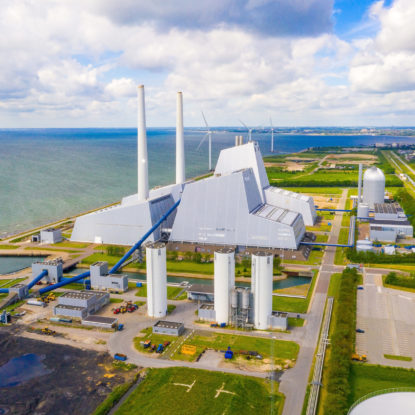 Aerial view of the Power station. One of the most beautiful and